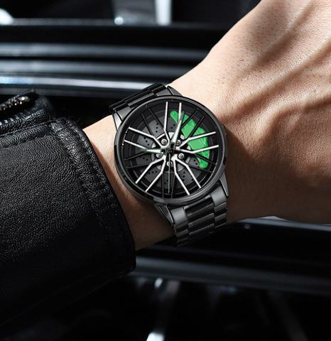 Men’s Wheel-Style Waterproof Quartz Watch
