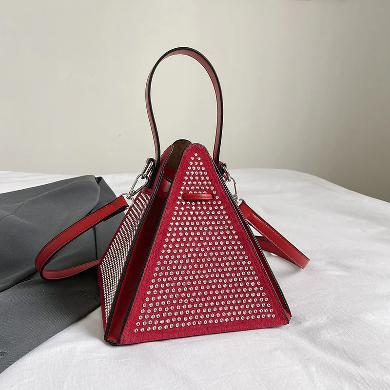 Fashionable Triangle Handbag with Diamond Detail - Top 5 Handbags