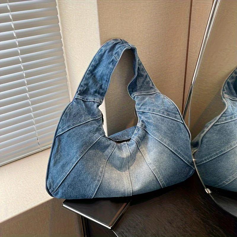 Vintage Chic Denim Shoulder BagĀ