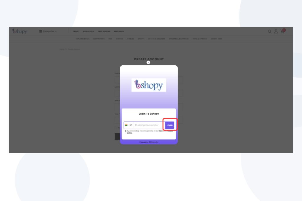 Register on Bshopy.in